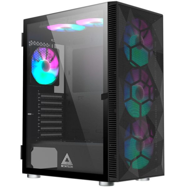 Montech X3 Mesh Midi-Tower, RGB, Tempered Glass – black