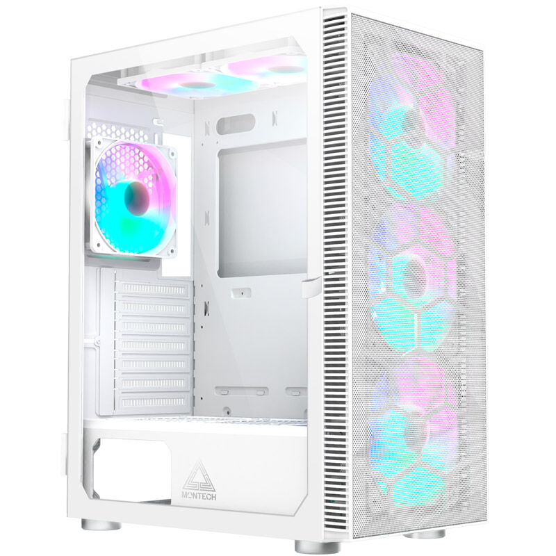 Montech X3 Mesh Midi-Tower, RGB, Tempered Glass - white
