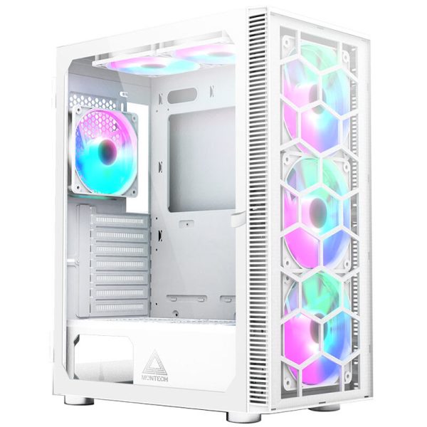 Montech X3 Glass Midi-Tower, RGB, Tempered Glass – white