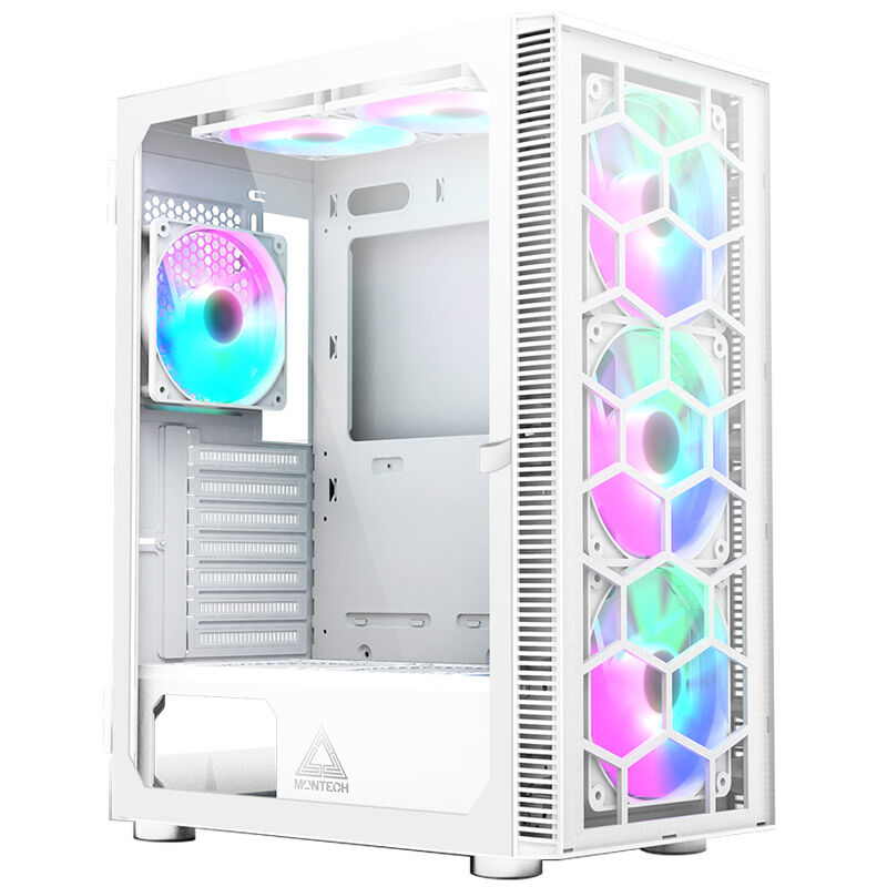 Montech X3 Glass Midi-Tower, RGB, Tempered Glass - white : image 1