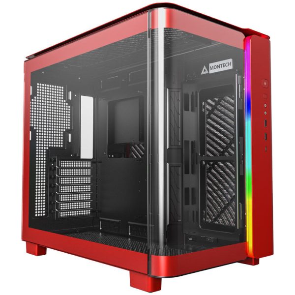 Montech KING 95 Midi-Tower, Tempered Glass, ARGB – red