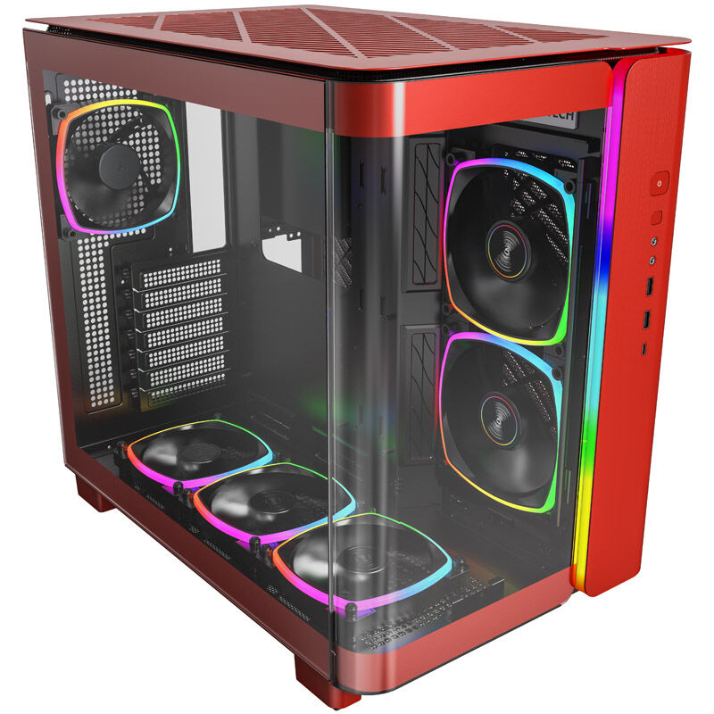 Montech KING 95 PRO Midi-Tower, Tempered Glass, ARGB - red