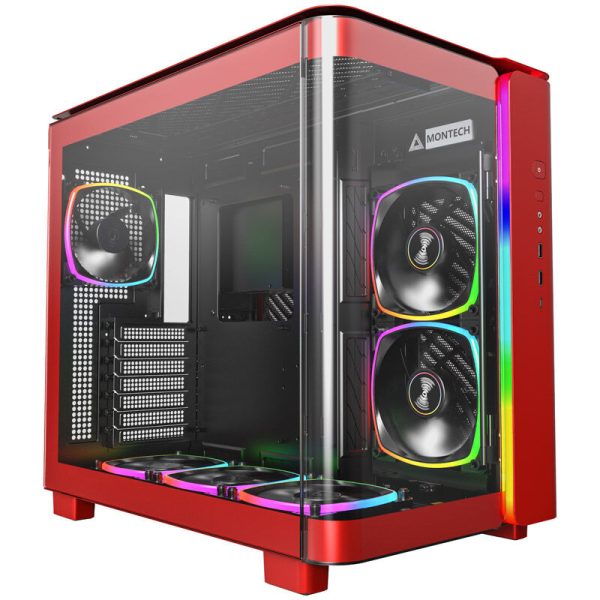 Montech KING 95 PRO Midi-Tower, Tempered Glass, ARGB – red