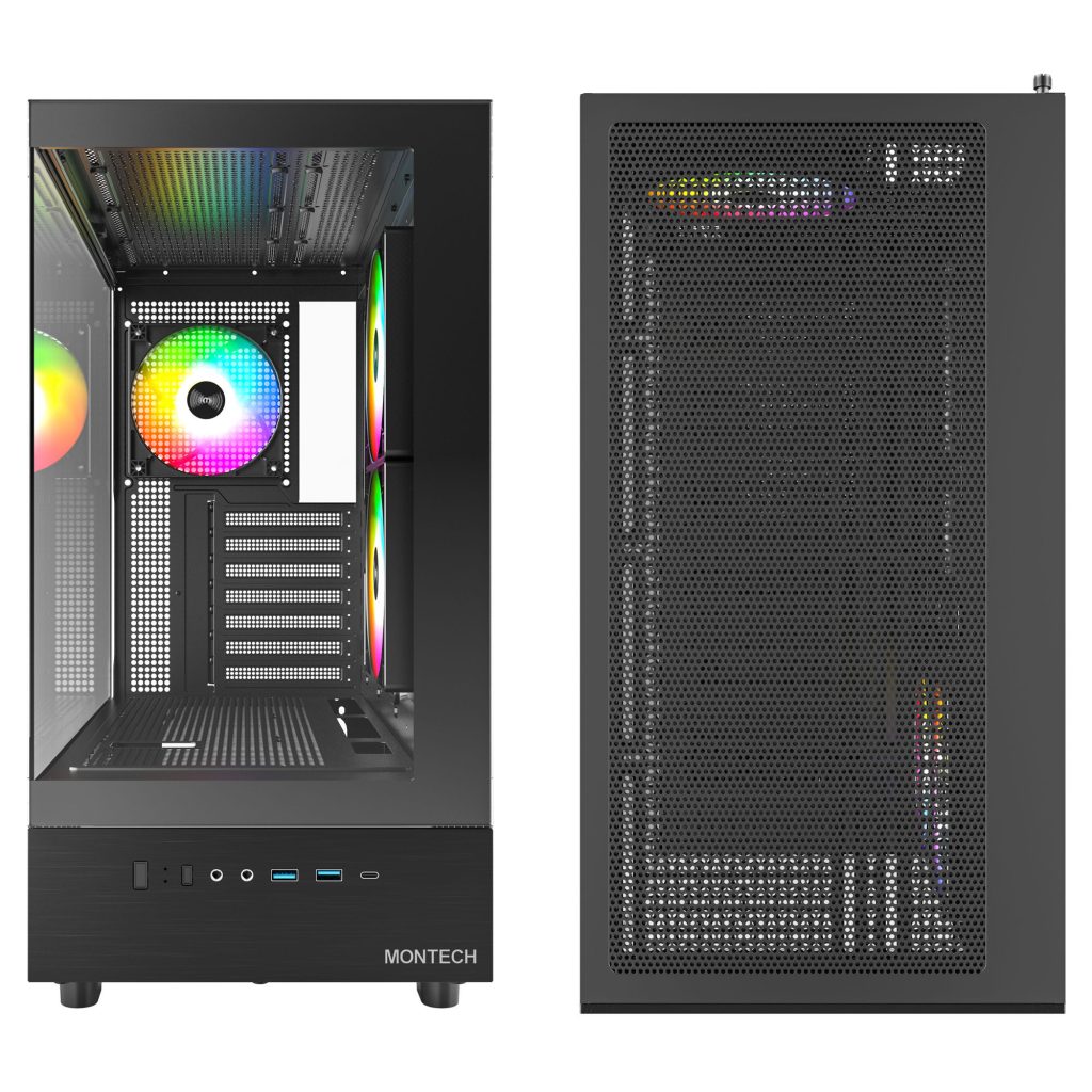 Montech XR Midi Tower, tempered glass - black