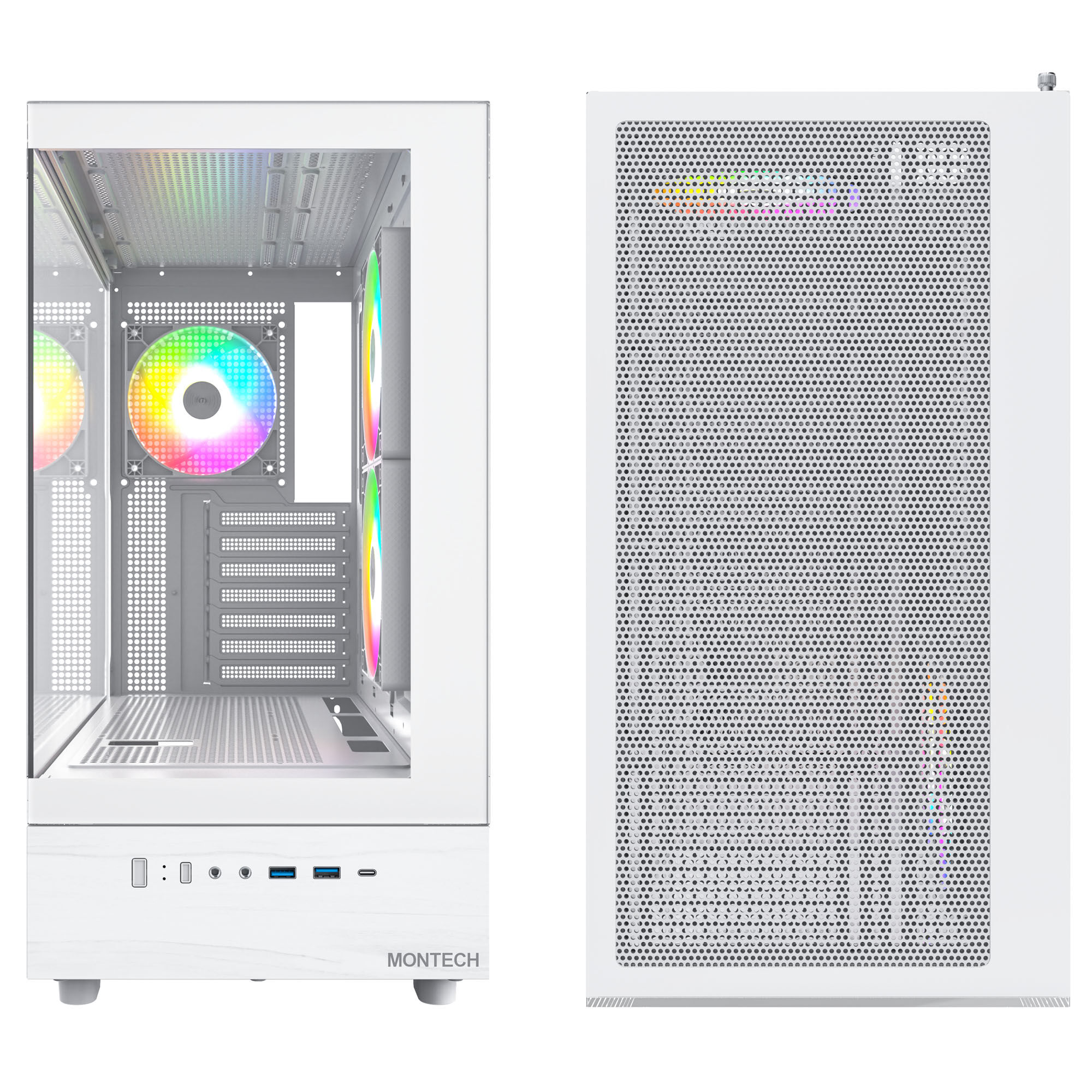 Montech XR Midi Tower, tempered glass - white