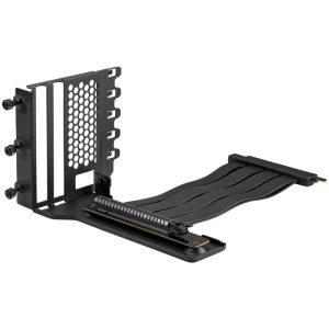 PHANTEKS Vertical GPU Bracket II + PCI-E 4.0 x16 riser ribbon cable, 22 cm - black