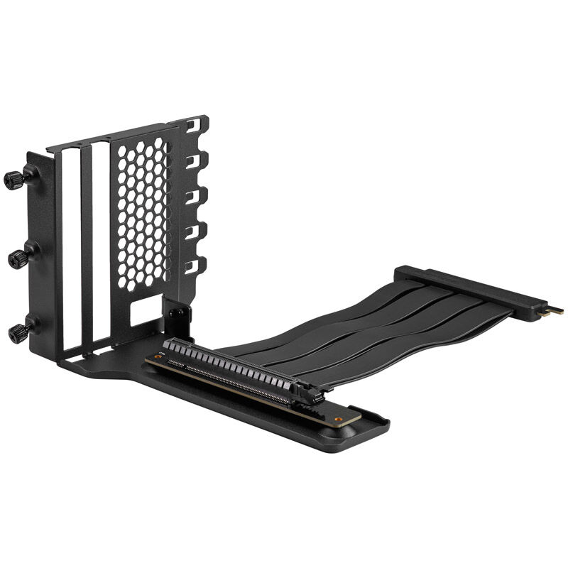 PHANTEKS Vertical GPU Bracket II + PCI-E 4.0 x16 riser ribbon cable, 22 cm - black
