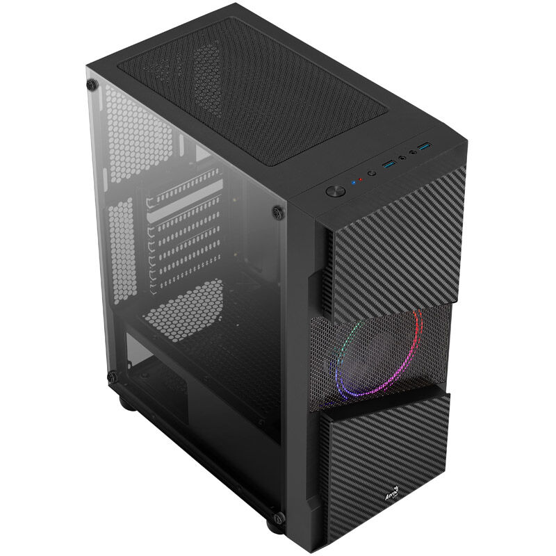 Aerocool Menace Saturn FRGB Midi Tower, Tempered Glass - black : image 2