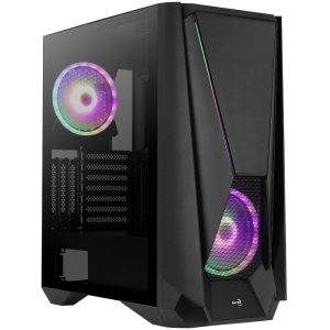 Aerocool Visor Midi Tower, tempered glass - black