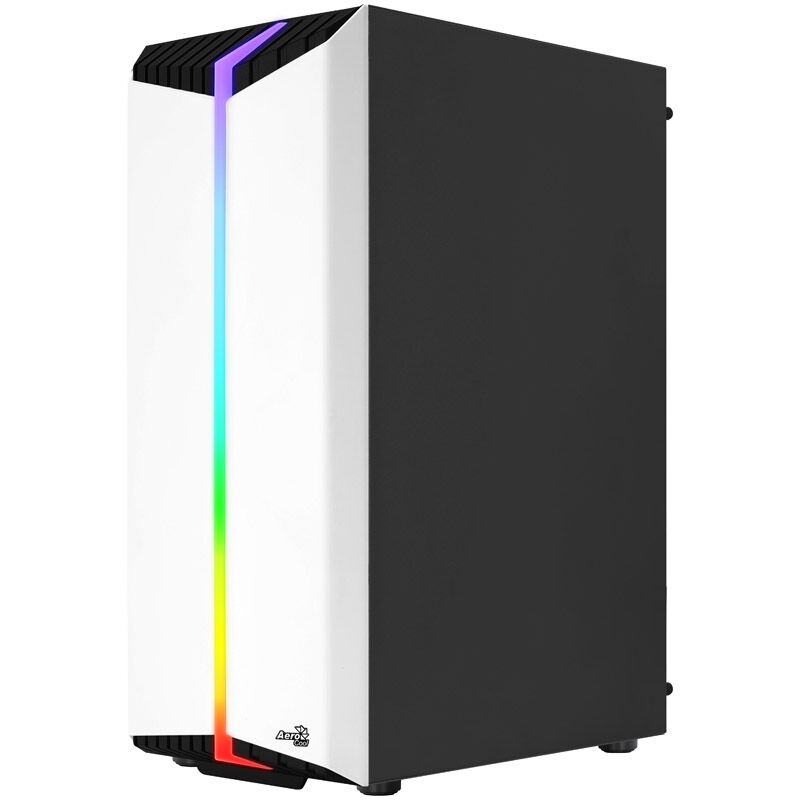 Aerocool Bionic v1 Midi Tower, RGB, Tempered Glass - black/white