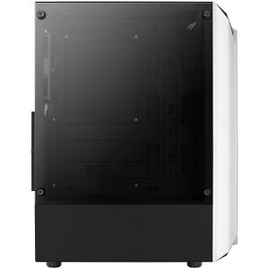 Aerocool Bionic v1 Midi Tower, RGB, Tempered Glass - black/white