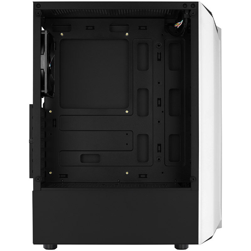 Aerocool Bionic v1 Midi Tower, RGB, Tempered Glass - black/white