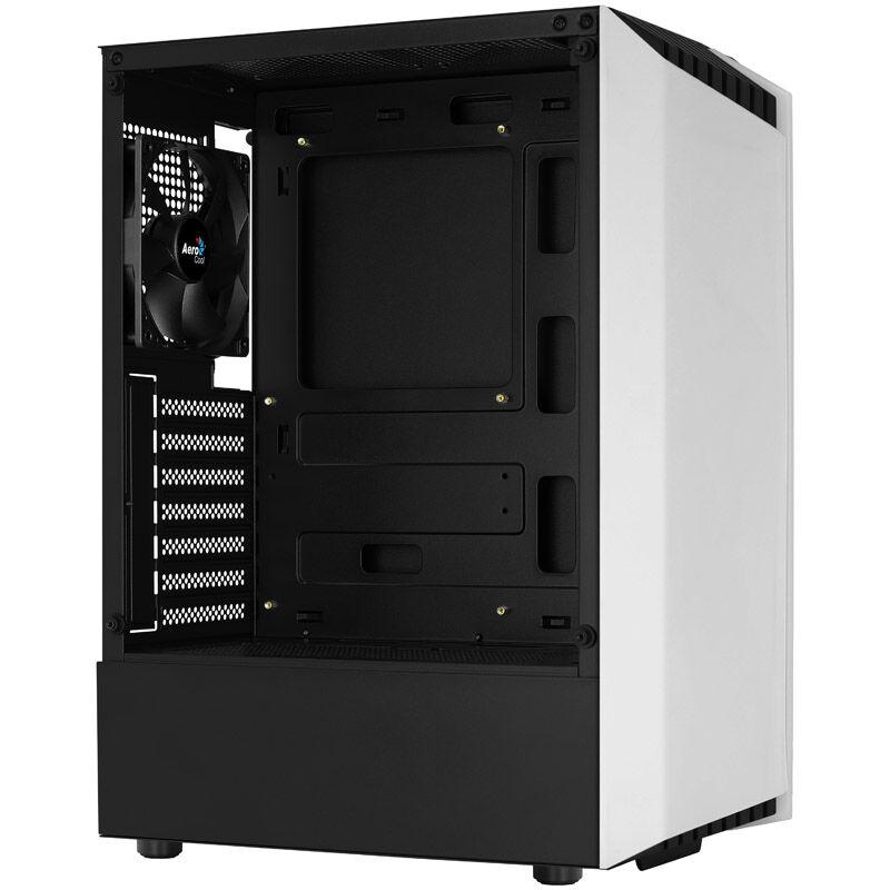 Aerocool Bionic v1 Midi Tower, RGB, Tempered Glass - black/white