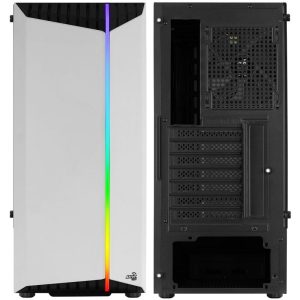 Aerocool Bionic v1 Midi Tower, RGB, Tempered Glass - black/white