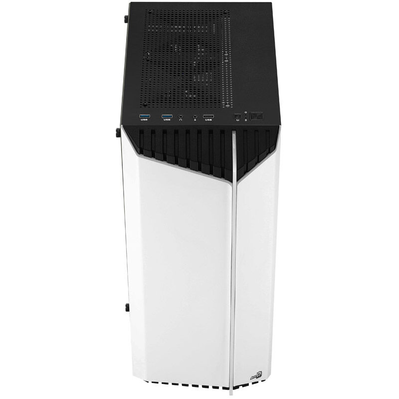 Aerocool Bionic v1 Midi Tower, RGB, Tempered Glass - black/white