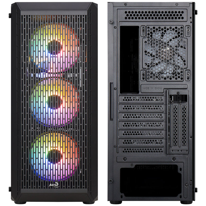 Aerocool Beam-G-BK-v2 Midi-Tower, Tempered Glass - black