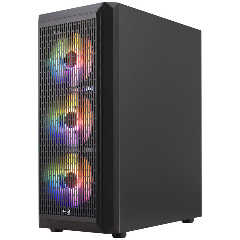 Aerocool Beam-G-BK-v2 Midi-Tower, Tempered Glass - black