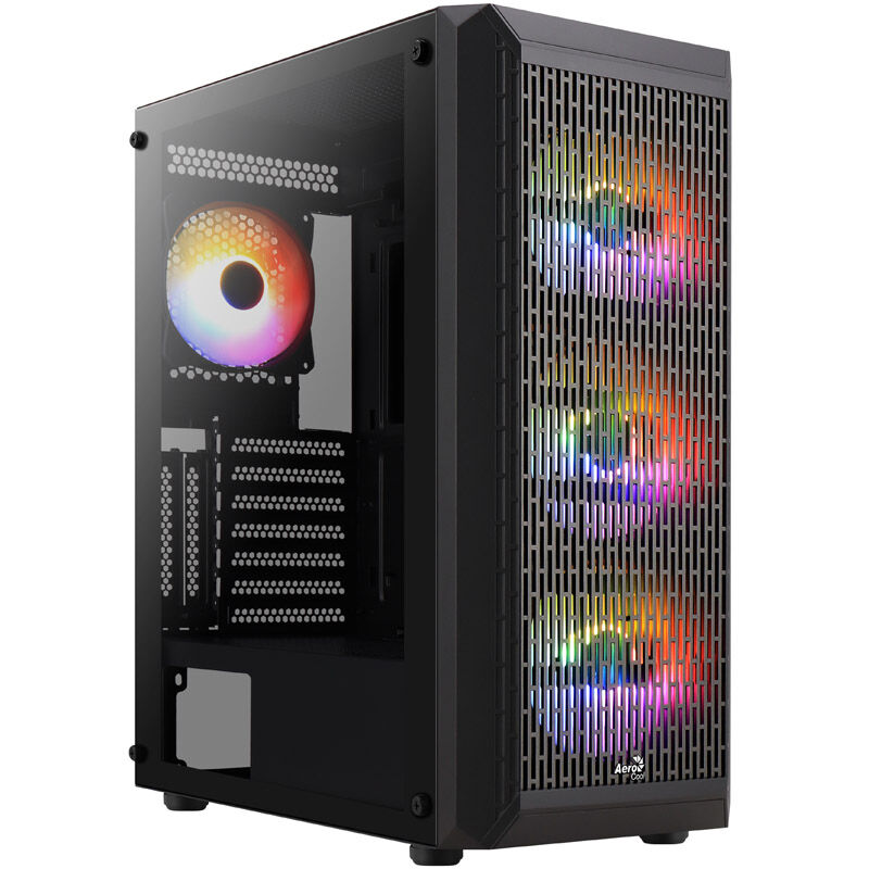 Aerocool Beam-G-BK-v2 Midi-Tower, Tempered Glass - black
