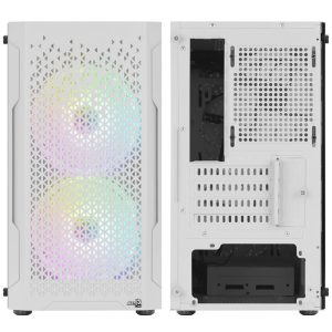 Aercool Trinity Mini-Tower V2, Tempered Glass - white