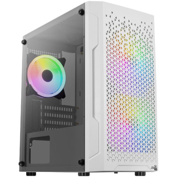 Aercool Trinity Mini-Tower V2, Tempered Glass – white