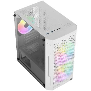 Aercool Trinity Mini-Tower V2, Tempered Glass - white