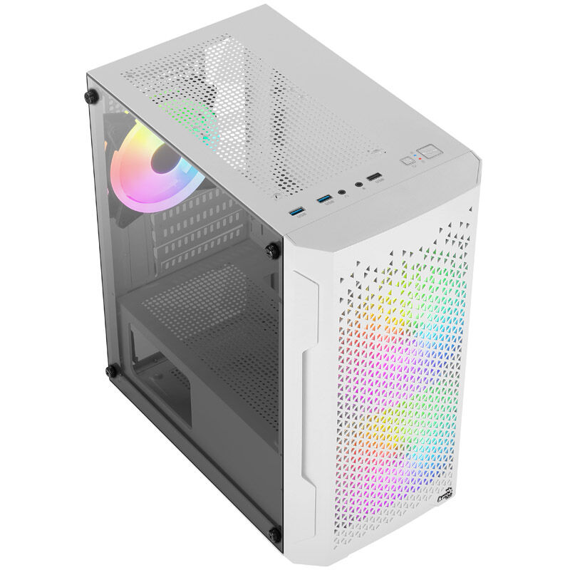 Aercool Trinity Mini-Tower V2, Tempered Glass - white
