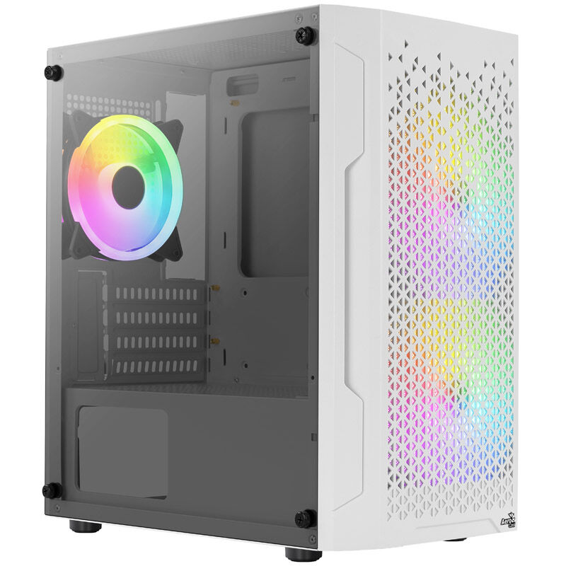 Aercool Trinity Mini-Tower V2, Tempered Glass - white