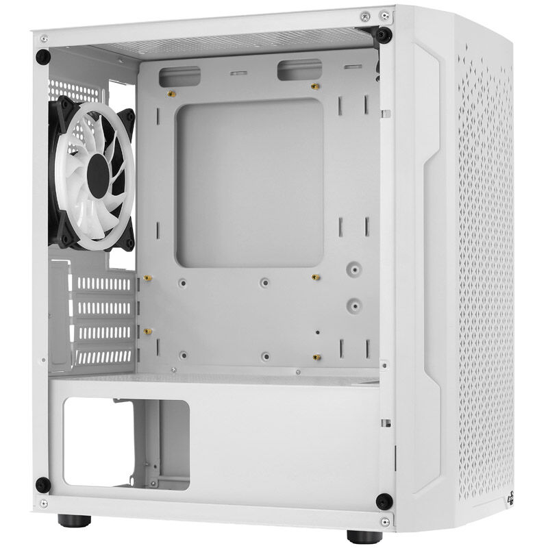 Aercool Trinity Mini-Tower V2, Tempered Glass - white