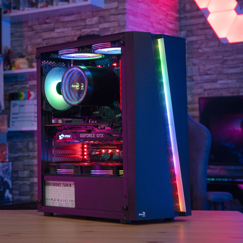 Aerocool Blade V1 midi tower, tempered glass - black