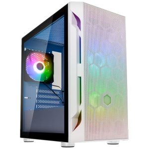 Silverstone Fara H1M Pro Micro-ATX Case, Tempered Glass - white