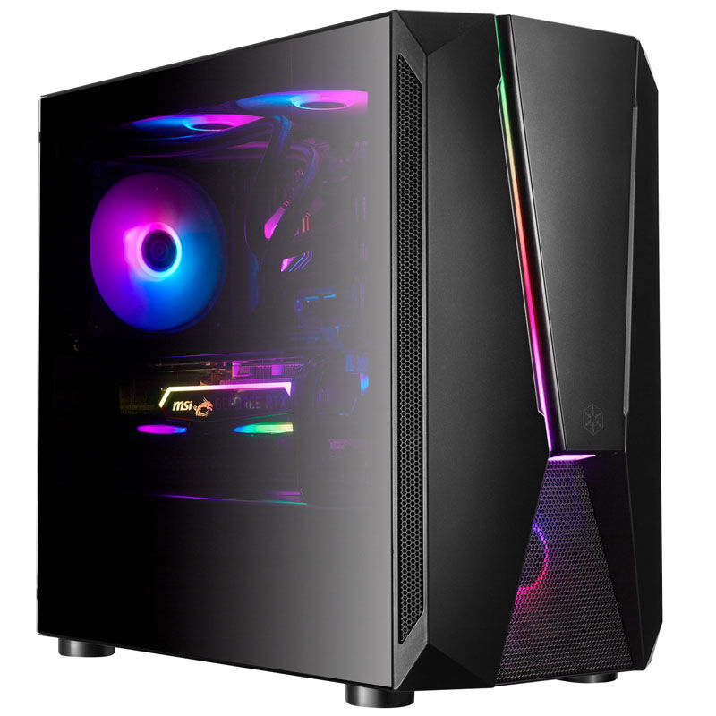 Silverstone Fara V1M Pro Micro-ATX Case, ARGB, Tempered Glass - black