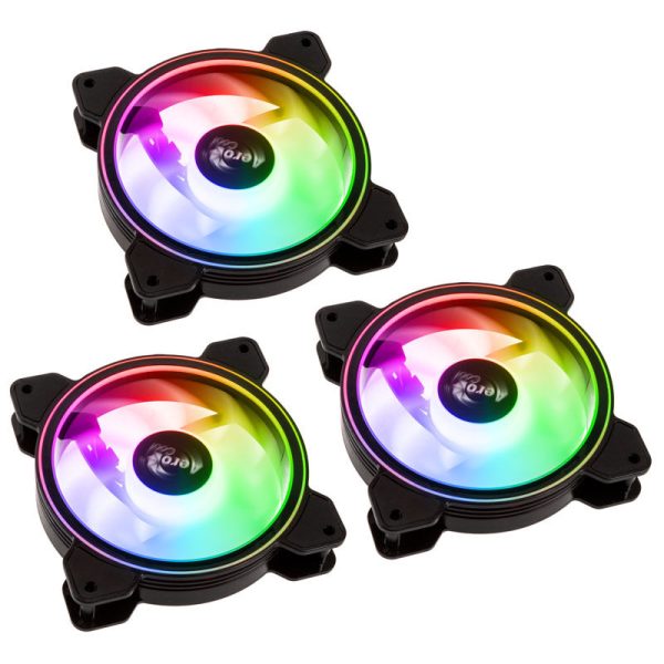 Aerocool Saturn 12F Pro ARGB LED fan, 3-pack including controller – 120mm