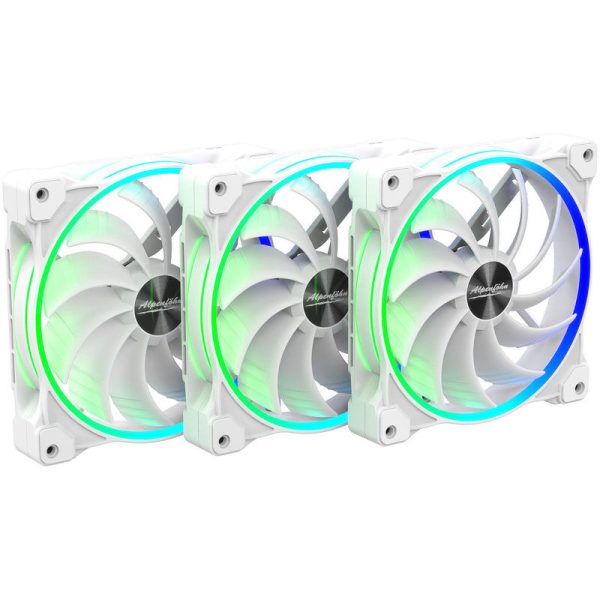 Alpenfohn 140mm Wing Boost 3 ARGB PWM fan, triple – white
