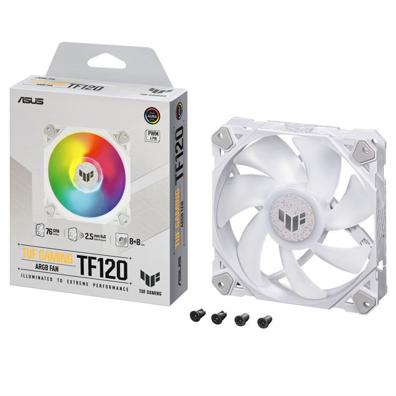 ASUS TUF Gaming TF120 ARGB fan - 120 mm, white