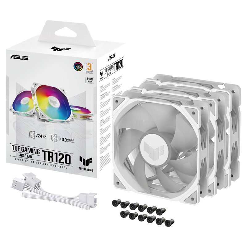 ASUS TUF Gaming TR120, PWM ARGB fan 3-pack - 120 mm, white : image 4