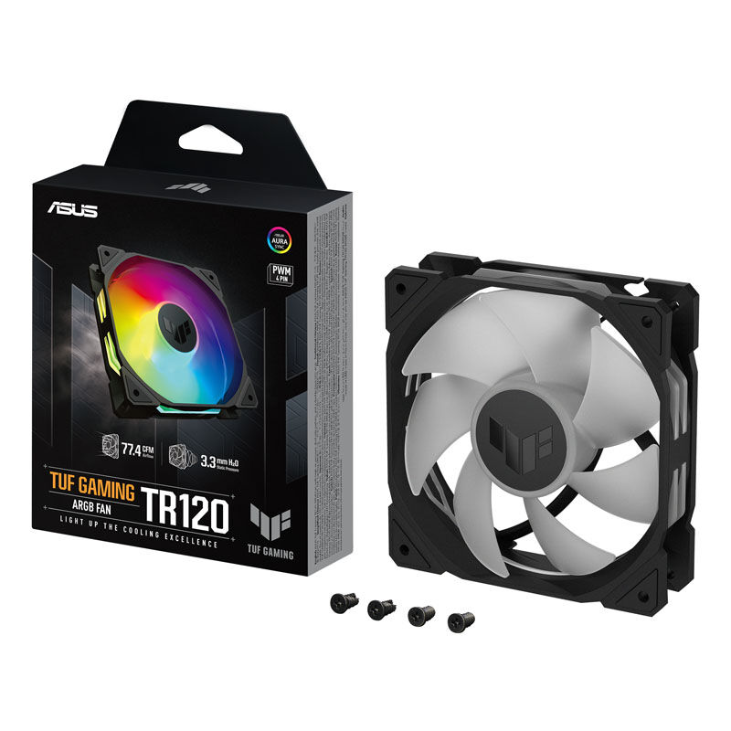 ASUS TUF Gaming TR120, PWM ARGB fan - 120mm, black