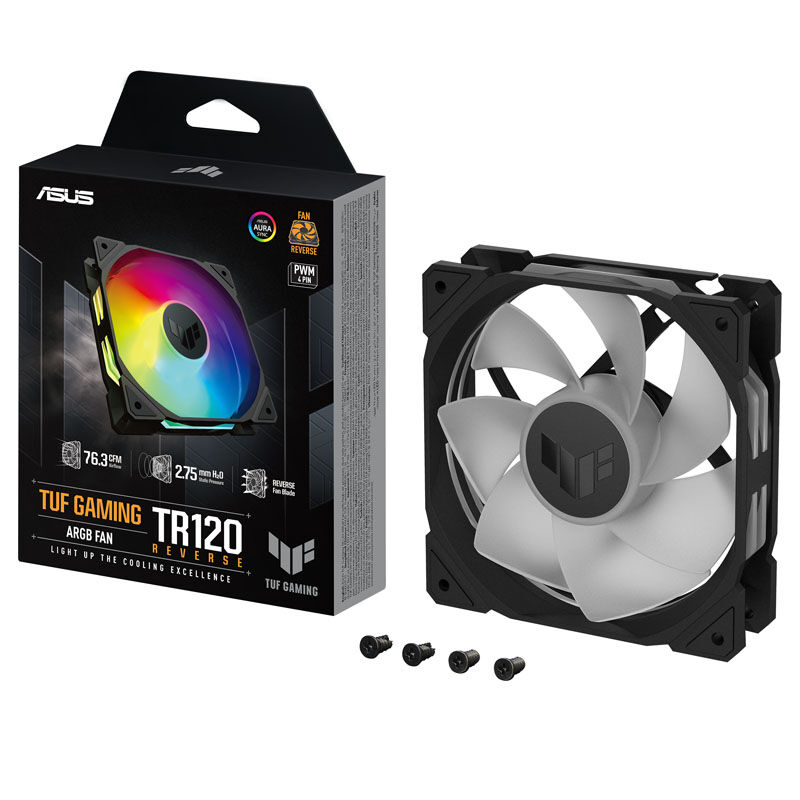 ASUS TUF Gaming TR120 Reverse, PWM ARGB fan - 120 mm, black