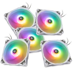 BitsPower Notos RGB PWM fan, 120mm - white, 5-pack