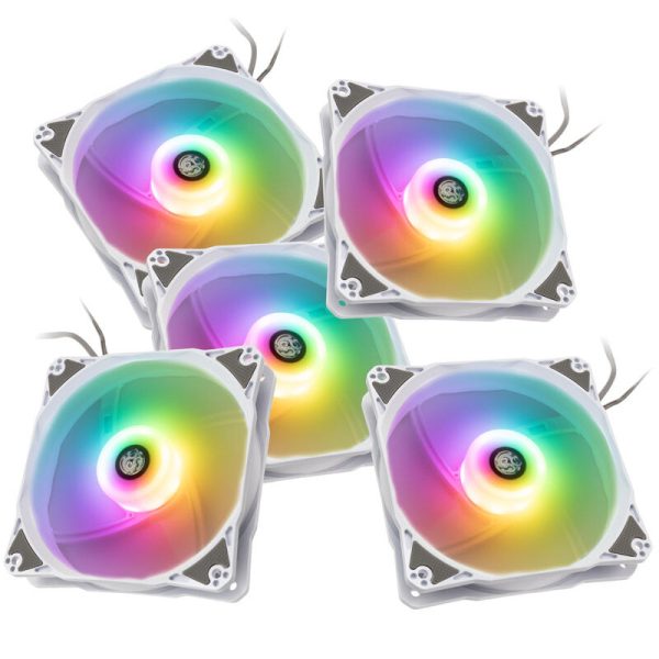 BitsPower Notos RGB PWM fan, 120mm – white, 5-pack