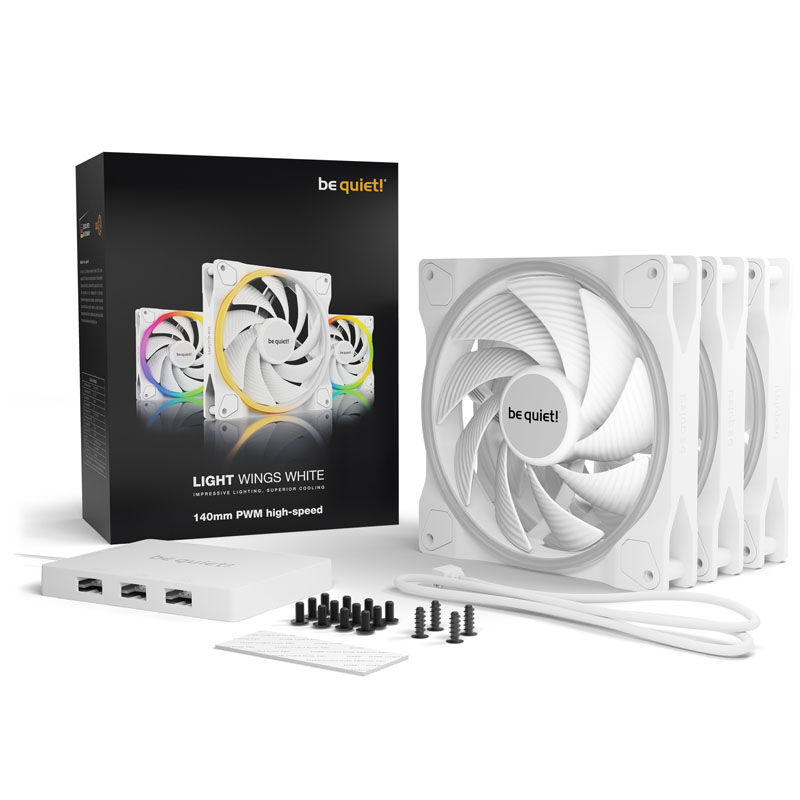 be quiet! Light Wings ARGB PWM fan, triple pack - 140mm, white, high speed : image 6
