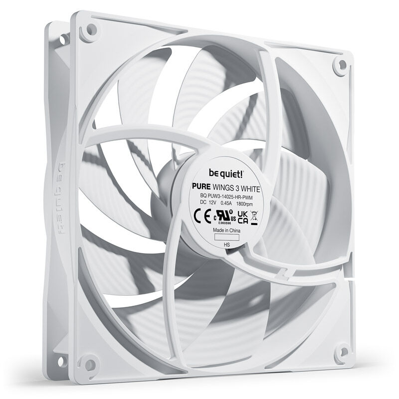be quiet! Pure Wings 3 PWM fan - 140 mm, high speed white