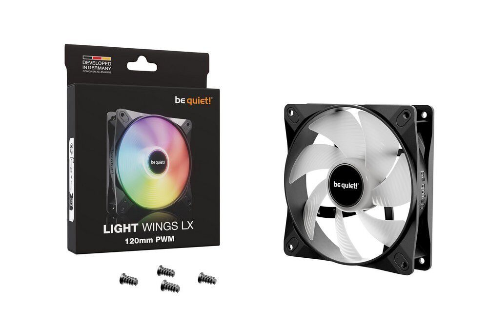 be quiet! Light Wings LX ARGB PWM fan - 120mm, black