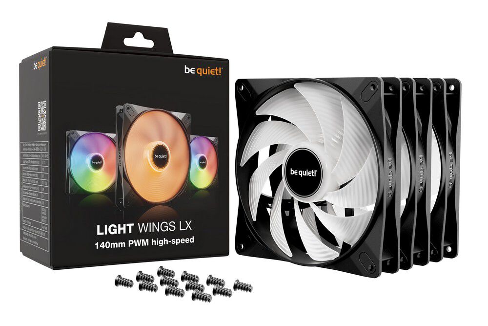 be quiet! Light Wings LX ARGB PWM High Speed Fan, Triple Pack - 140mm, black : image 4