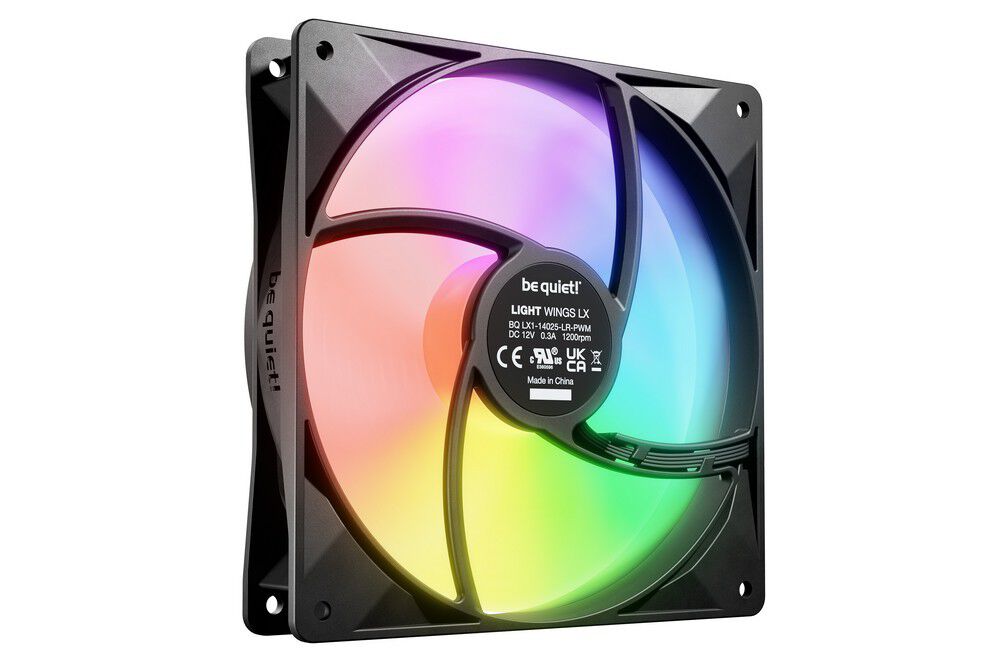 be quiet! Light Wings LX ARGB PWM fan, triple pack - 140mm, black