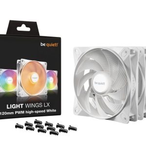 be quiet! Light Wings LX ARGB PWM HIgh Speed Fan, Triple Pack - 120mm, white