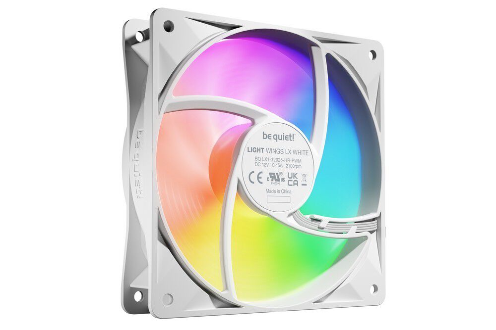 be quiet! Light Wings LX ARGB PWM HIgh Speed Fan, Triple Pack - 120mm, white