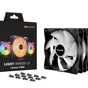 be quiet! Light Wings LX ARGB PWM fan, triple pack - 120mm, black