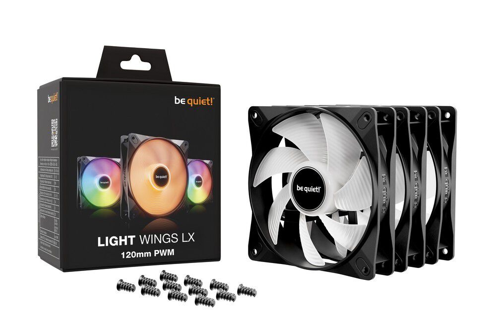 be quiet! Light Wings LX ARGB PWM fan, triple pack - 120mm, black