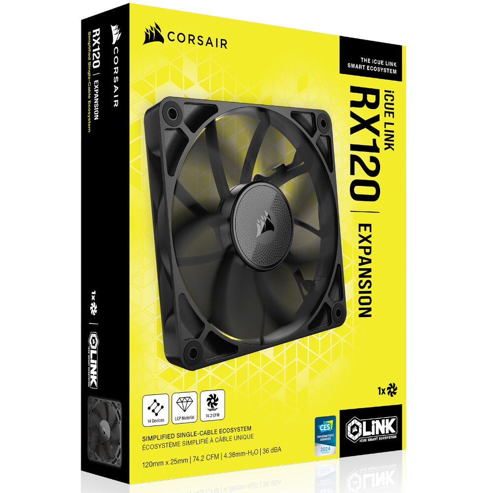 Corsair iCUE LINK RX120 Series, PWM fan - 120 mm, black : image 8