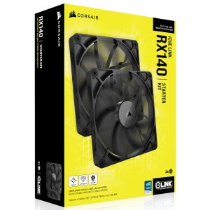 Corsair iCUE LINK RX140 Series, PWM fan pack of 2 - 140mm, black